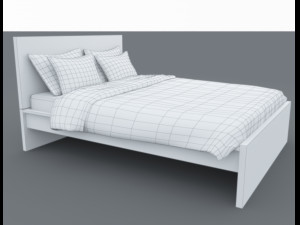 malm bed ikea low-poly 3D मॉडल