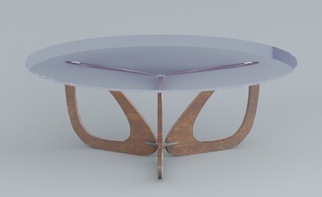 circle coffee table lowpoly ready vr ar low-poly 3D Model .c4d .max .obj .3ds .fbx .stl .blend 