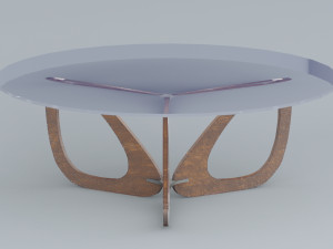 circle coffee table lowpoly ready vr ar low-poly 3Dモデル