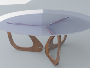 circle coffee table lowpoly ready vr ar low-poly 3D Model