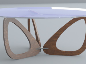 circle coffee table lowpoly ready vr ar low-poly 3D Model
