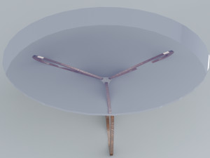 circle coffee table lowpoly ready vr ar low-poly 3D Model