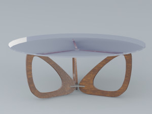circle coffee table lowpoly ready vr ar low-poly 3D Model