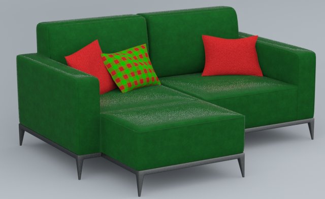 leather sofa low-poly 3D Model .c4d .max .obj .3ds .fbx .stl .blend 