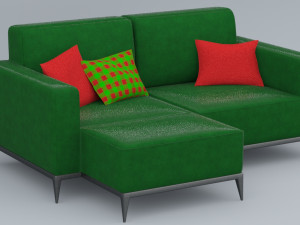 leather sofa low-poly 3D 모델