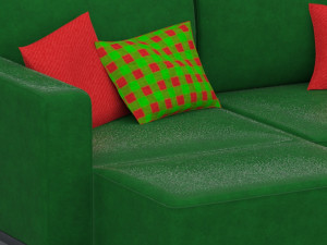 leather sofa low-poly 3D Model