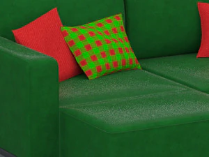 leather sofa low-poly 3D Model