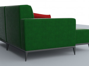 leather sofa low-poly 3D Model