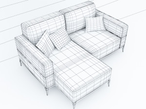 leather sofa low-poly 3D Model