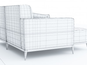 leather sofa low-poly 3D Model