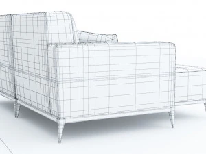 leather sofa low-poly 3D Model