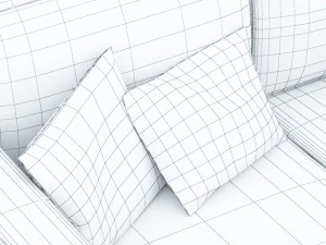 leather sofa low-poly 3D Model