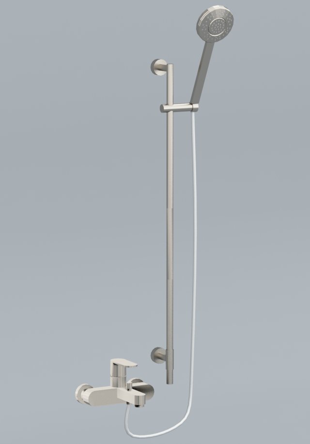 wall shower faucet low-poly 3D Model .c4d .max .obj .3ds .fbx .stl .blend 