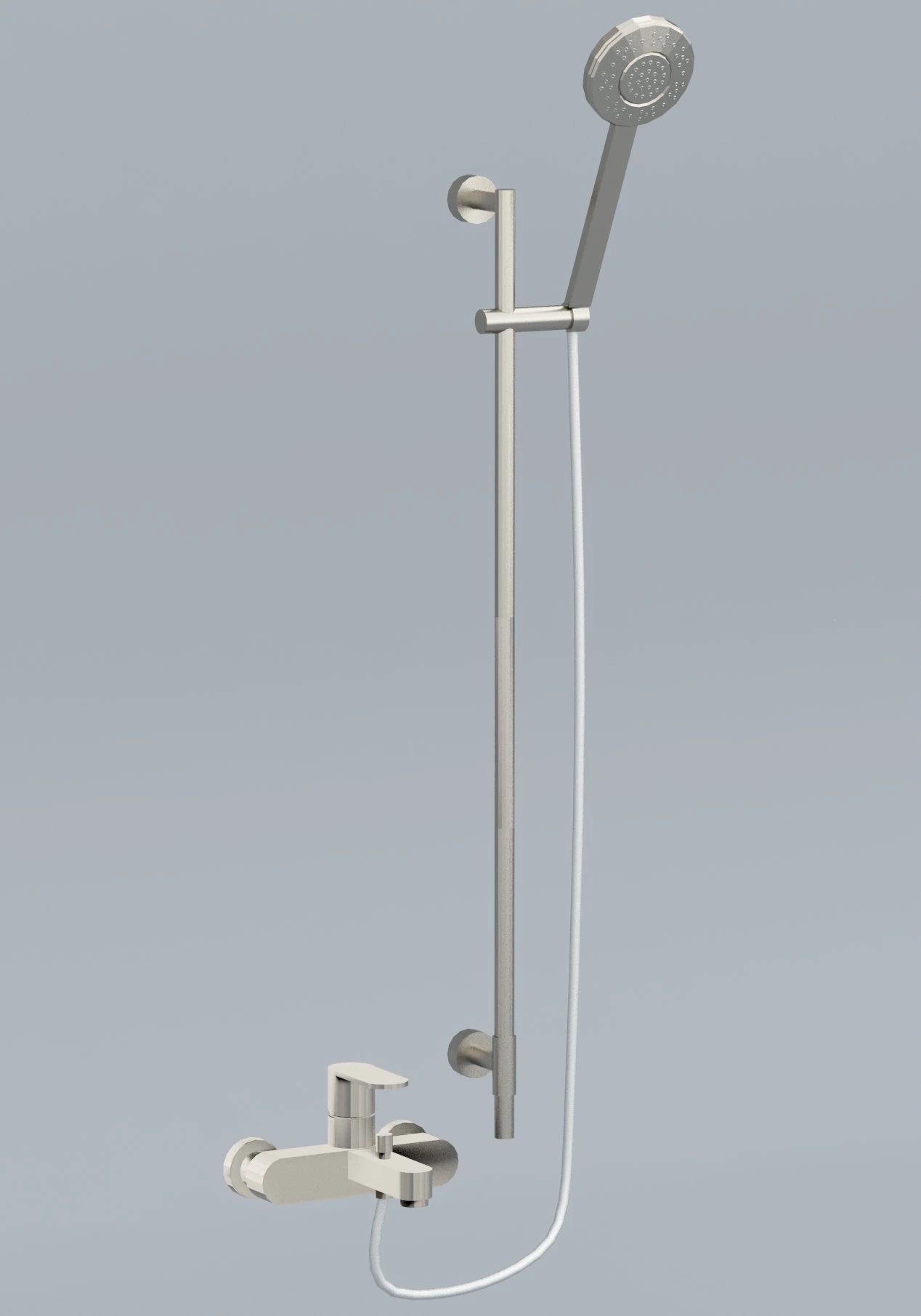 wall shower faucet low-poly 3D Model .c4d .max .obj .3ds .fbx .stl .blend 
