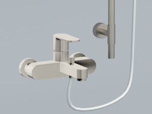 wall shower faucet low-poly 3D Model