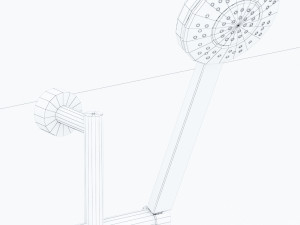 wall shower faucet low-poly 3D Model