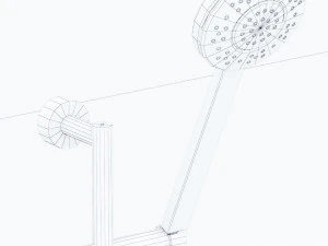 wall shower faucet low-poly 3D Model