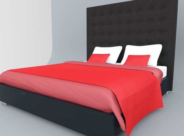 leather bed 3dsmax lowpoly low-poly Modèle 3D .c4d .max .obj .3ds .fbx .stl .blend 