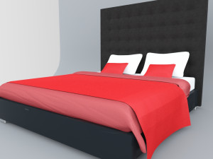 leather bed 3dsmax lowpoly low-poly Modello 3D