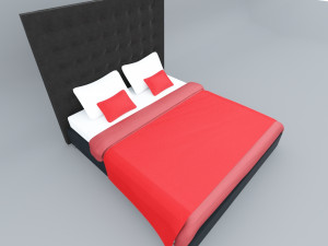 leather bed 3dsmax lowpoly low-poly Modèle 3D