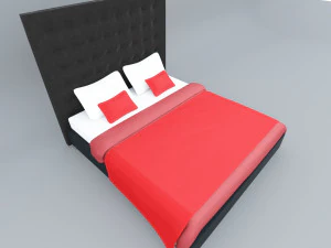 leather bed 3dsmax lowpoly low-poly 3D Model