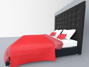leather bed 3dsmax lowpoly low-poly Modèle 3D