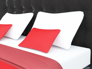 leather bed 3dsmax lowpoly low-poly Modèle 3D
