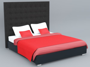 leather bed 3dsmax lowpoly low-poly Modèle 3D