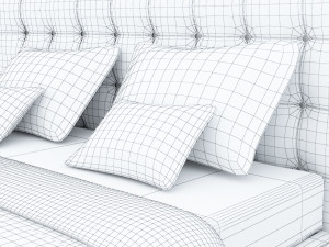 leather bed 3dsmax lowpoly low-poly Modèle 3D