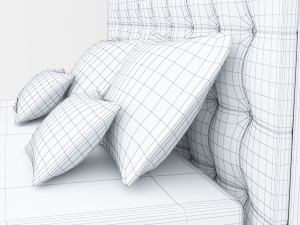 leather bed 3dsmax lowpoly low-poly Modèle 3D