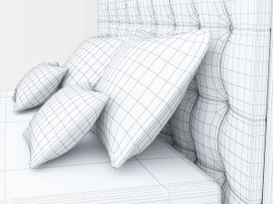leather bed 3dsmax lowpoly low-poly 3D Model