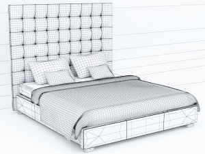 leather bed 3dsmax lowpoly low-poly Modèle 3D
