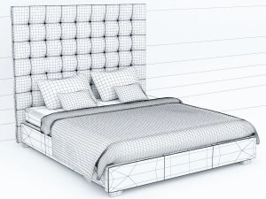 leather bed 3dsmax lowpoly low-poly 3D Model