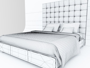 leather bed 3dsmax lowpoly low-poly Modèle 3D