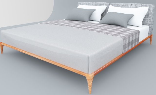 vintage bed low-poly 3D 模型 .c4d .max .obj .3ds .fbx .stl .blend