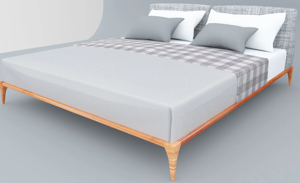 vintage bed low-poly 3D Model .c4d .max .obj .3ds .fbx .stl .blend 