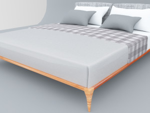 vintage bed low-poly  3D Model