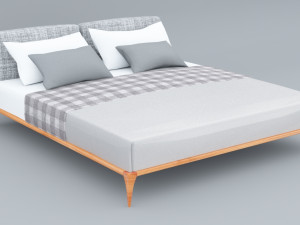 vintage bed low-poly 3D 模型