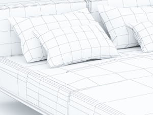 vintage bed low-poly 3D 模型