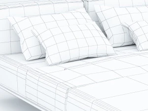vintage bed low-poly 3D Model