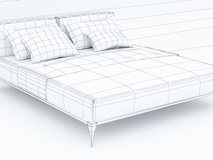 vintage bed low-poly 3D 模型
