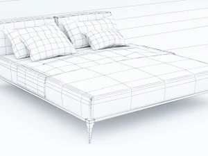vintage bed low-poly 3D Model