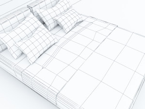 vintage bed low-poly 3D 模型
