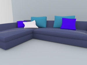 blue leather sofa 3dsmax low poly low-poly 3D 模型