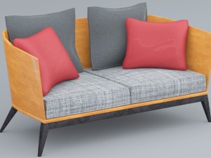 wooden sofa 3dsmax lowpoly low-poly 3Dモデル