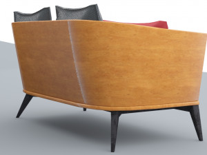 wooden sofa 3dsmax lowpoly low-poly 3Dモデル