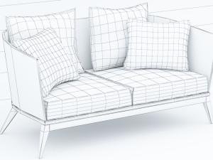 wooden sofa 3dsmax lowpoly low-poly 3Dモデル