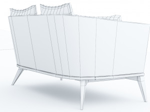 wooden sofa 3dsmax lowpoly low-poly 3Dモデル