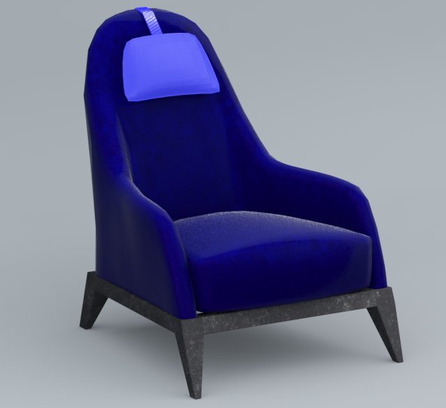 blue leather chair low-poly 3D मॉडल .c4d .max .obj .3ds .fbx .stl .blend 