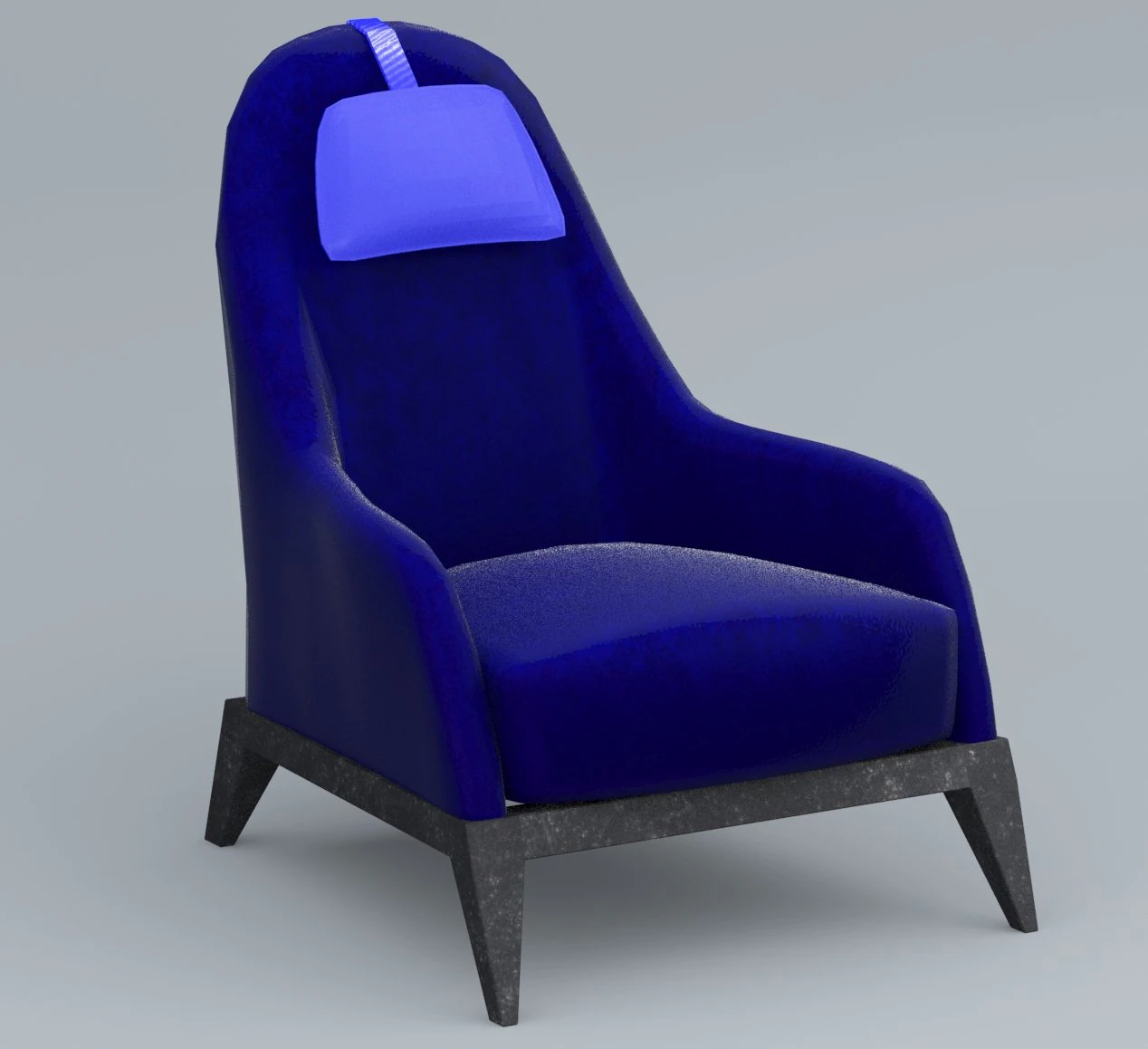blue leather chair low-poly 3D Model .c4d .max .obj .3ds .fbx .stl .blend